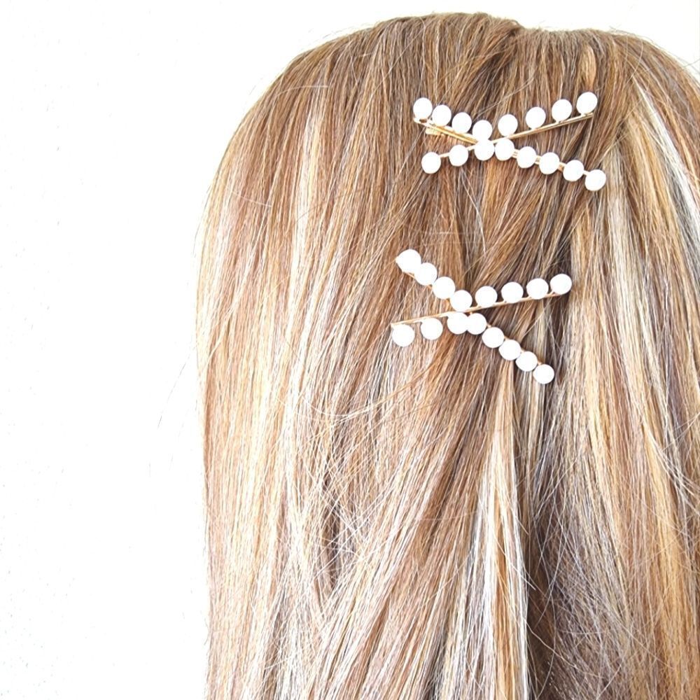 New Zara Crisscross Pearl Hair Pins Nwot